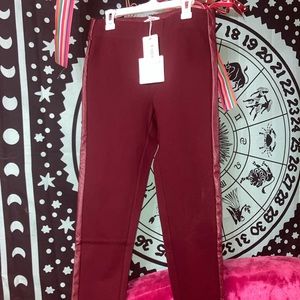 Burgundy Wine Small BNWT Umgee Tuxedo Leggings Jrs
